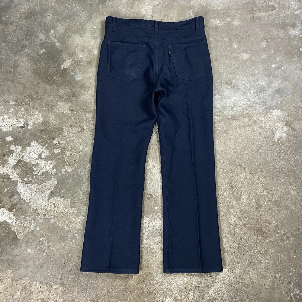 Vintage 90s Levi's Action Slacks Size 33x29 Navy Blue Pleated Black Tab